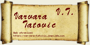 Varvara Tatović vizit kartica